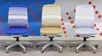 striped and colored office chairs